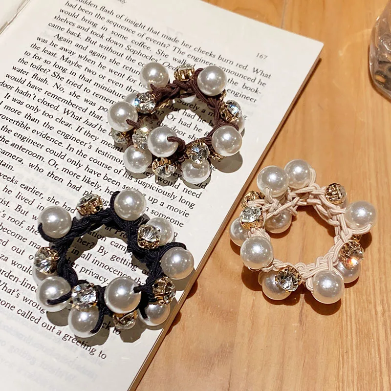 Резинка для волос женская с жемчугом Стразы |