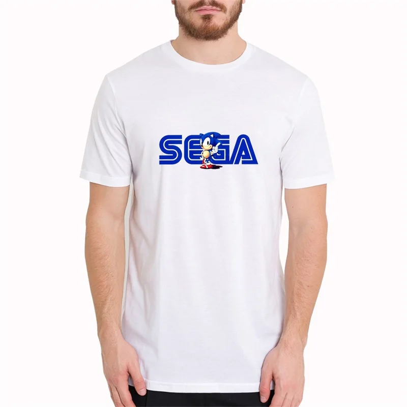 SEGA Sonic Винтажная футболка с логотипом крутая для мужчин Harajuku graphics коротким
