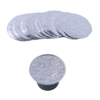 1000pcs adhesive aluminum foil lids machine sealing for disposable nespresso coffee pod capsule cap reusable film packaging