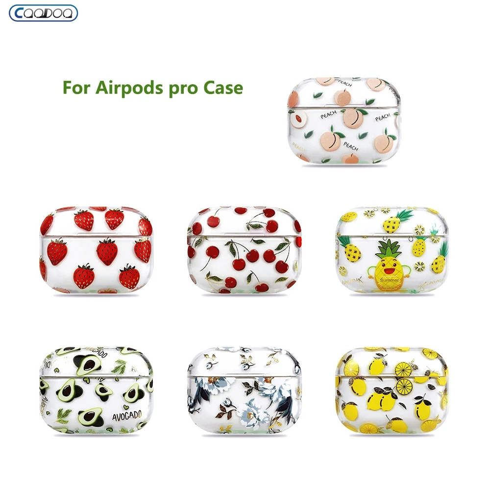 Чехол с милыми фруктами для Airpods Pro плотный силиконовый беспроводной чехол