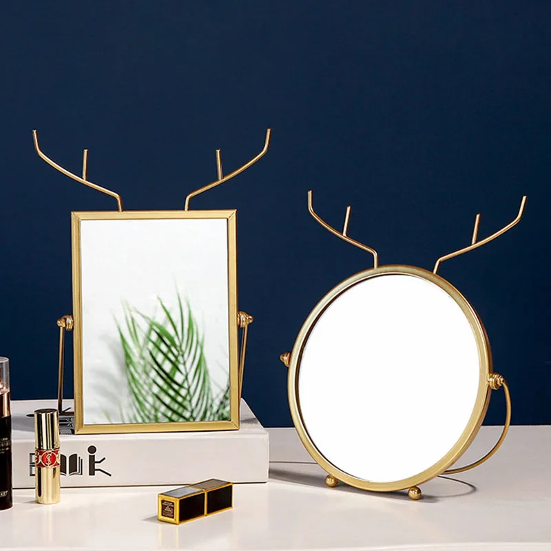 Нордическое железное портативное зеркало для туалетного столика креативное в
