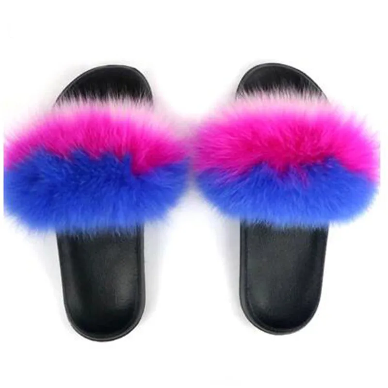 Шлепанцы женские зимние меховые Нескользящие пушистые плюшевые сандалии