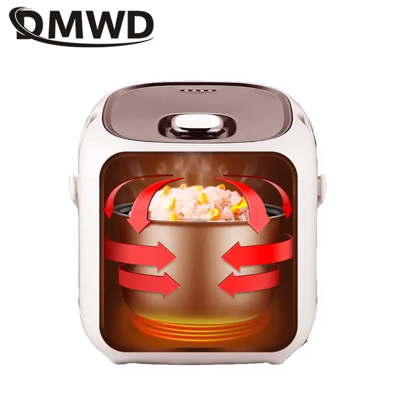 DMWD 2L Мини домашняя антипригарная рисоварка 220 В 5 функций электрическая суповая