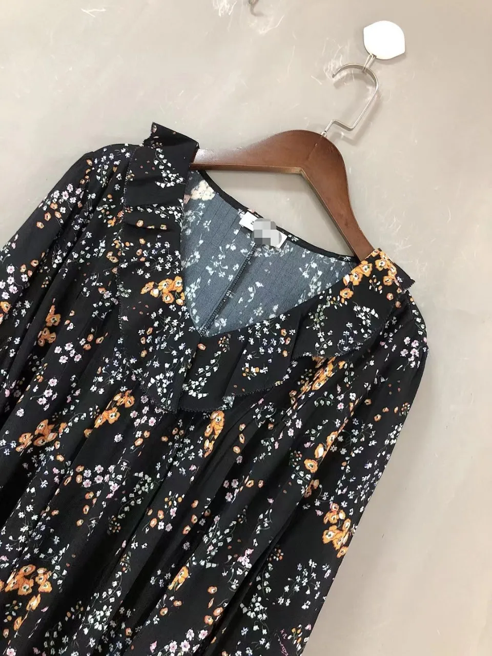 Женское платье новинка маленький желтый цветочный воротник темпераментное