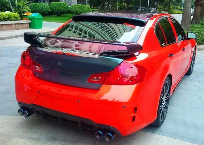 GTR углеродного волокна заднего крыла багажник выступ Спойлеры для Infiniti G25 G35 G37 2/4