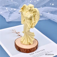 3d angels with wings silicone candle moudle irregular handicraft soap modle cake decorated handmade craft decoration wax mold