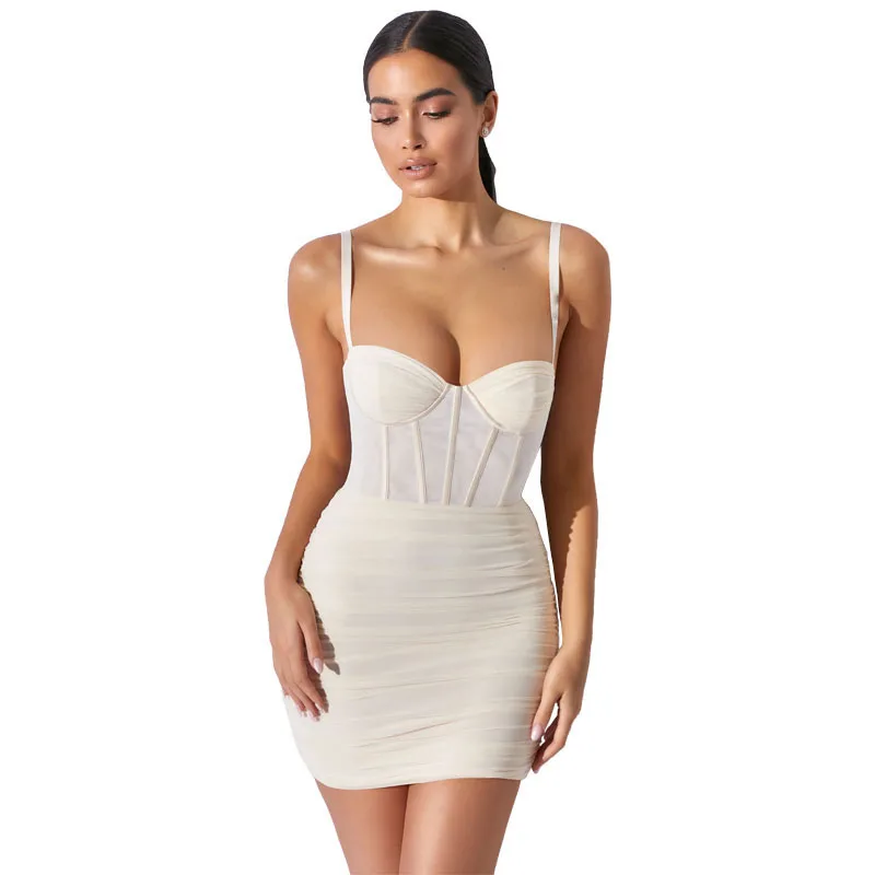 

Mesh Summer Women Dress Spaghetti Straps Sash Sexy Dress Mini Night Club Party Dresses Bodycon Dress Vestidos Fashion Femme Robe