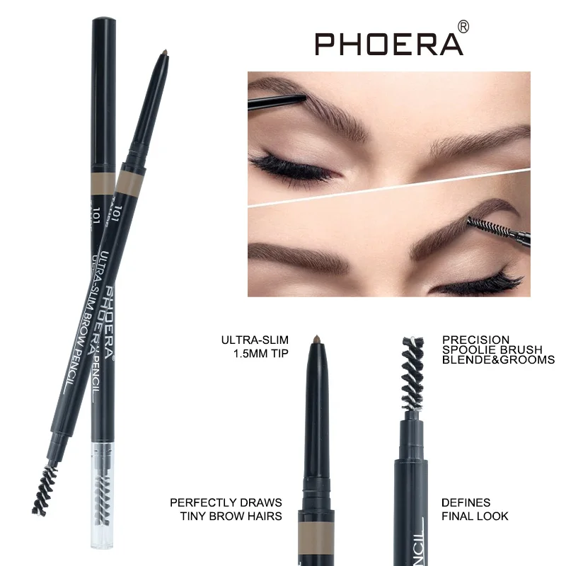 2 In 1 Eyebrow Pencil Natural Double Ended Longlasting Waterproof Black Brown Tint Eye Brow Tatoo Pen Makeup Tool | Красота и