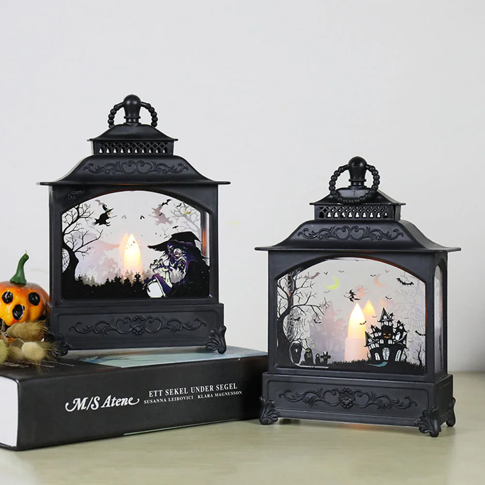 Vintage Halloween LED Light Lantern Simulation Flame Lamp Witch Ghost Hand Castle SkullCandle Party Bar Festival Ornament | Освещение