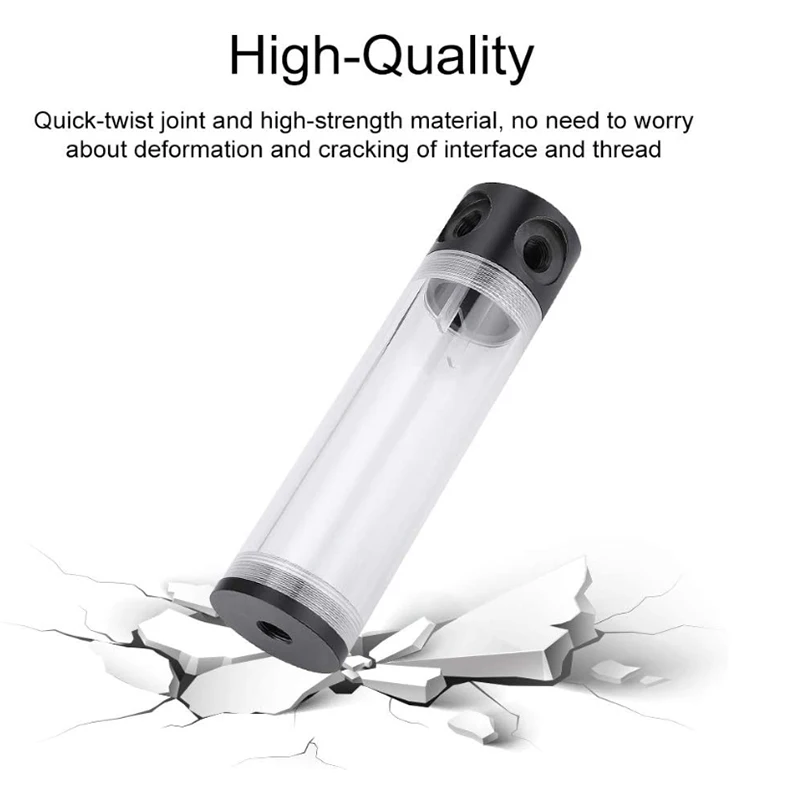 

Multi-Type Computer PC Acrylic Water Cooling Tank Length 190mm Diameter 50mm Cylindrical Water-Cooled Liquid Tank Cooler