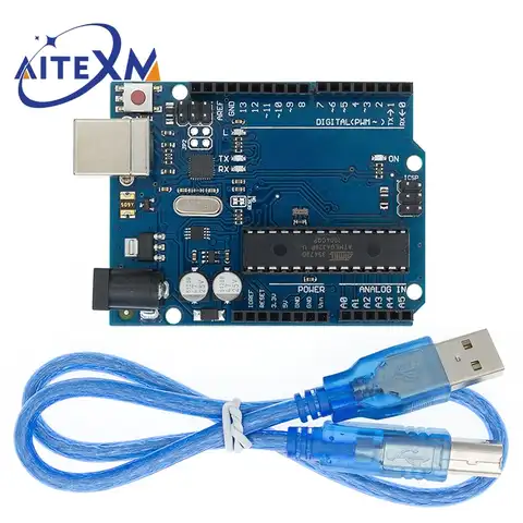 Плата разработки для Arduino UNO R3/R4, плата ATmega328P ATMEGA16U2 1 шт. UNO R3 + кабель 1 шт.
