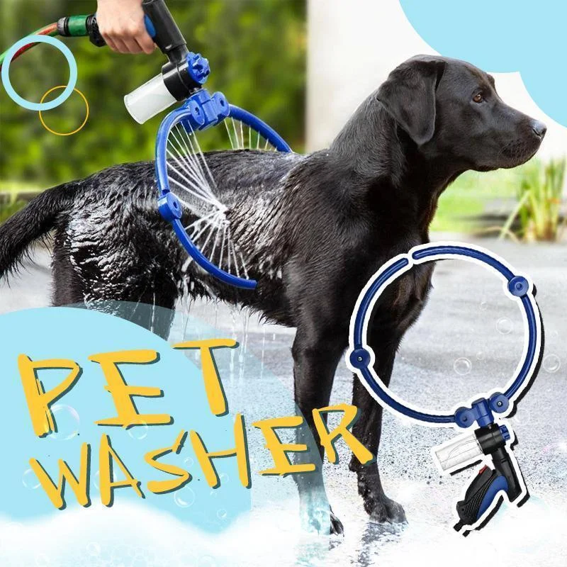 Rondella per animali domestici a 360 gradi cane gatto detergente per il bagno Kit di attrezzi per doccia pulizia rondella di lana 360 con testa a bulbo stazione di lavaggio perfetta per cani