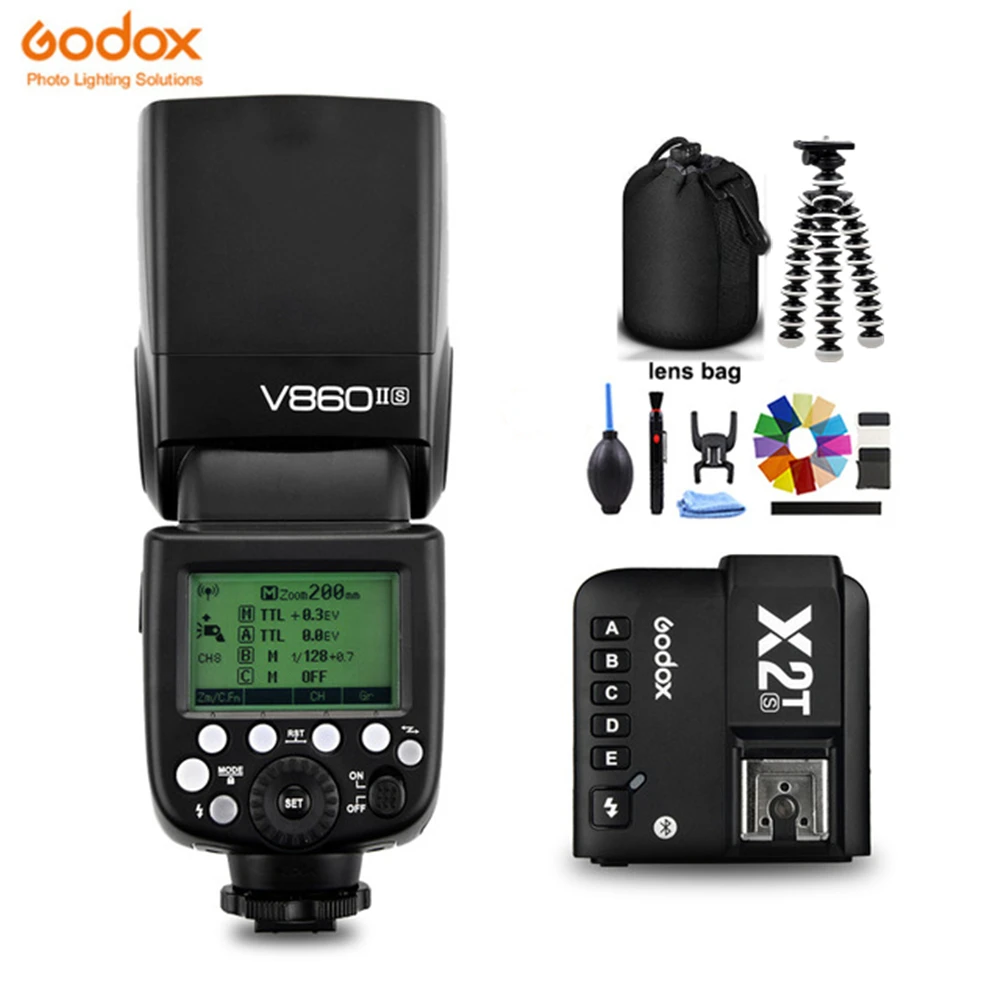 

Original Godox V860II-S 2.4G TTL Camera Flash Speedlite X2T-S Bluetooth Smartphone App Trigger for Sony A7 A9 A7R A7S Camera