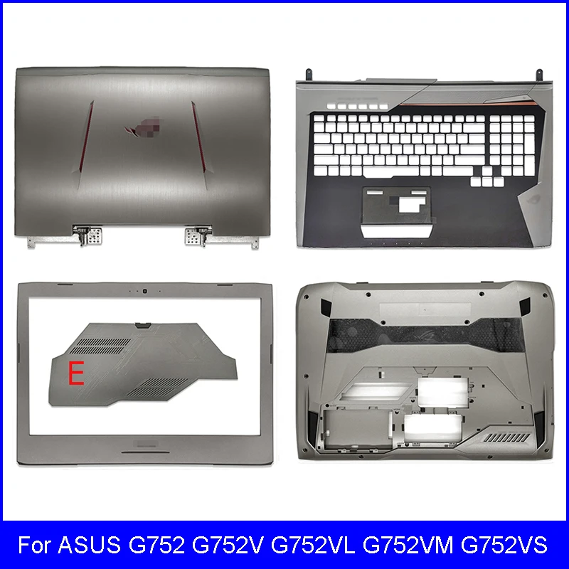 

95% New Laptop LCD Back Cover With Hinges For ASUS G752 G752V G752VL G752VM G752VS Front Bezel Palmrest Bottom Case Door Case