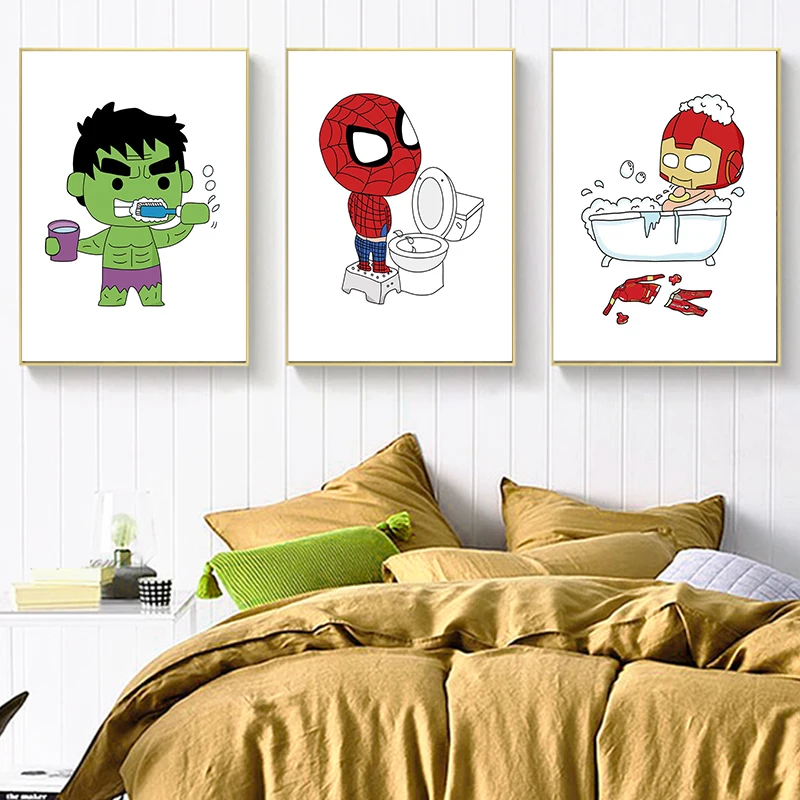 Картины на холсте для ванной комнаты из фильма Marvel художественные принты стену