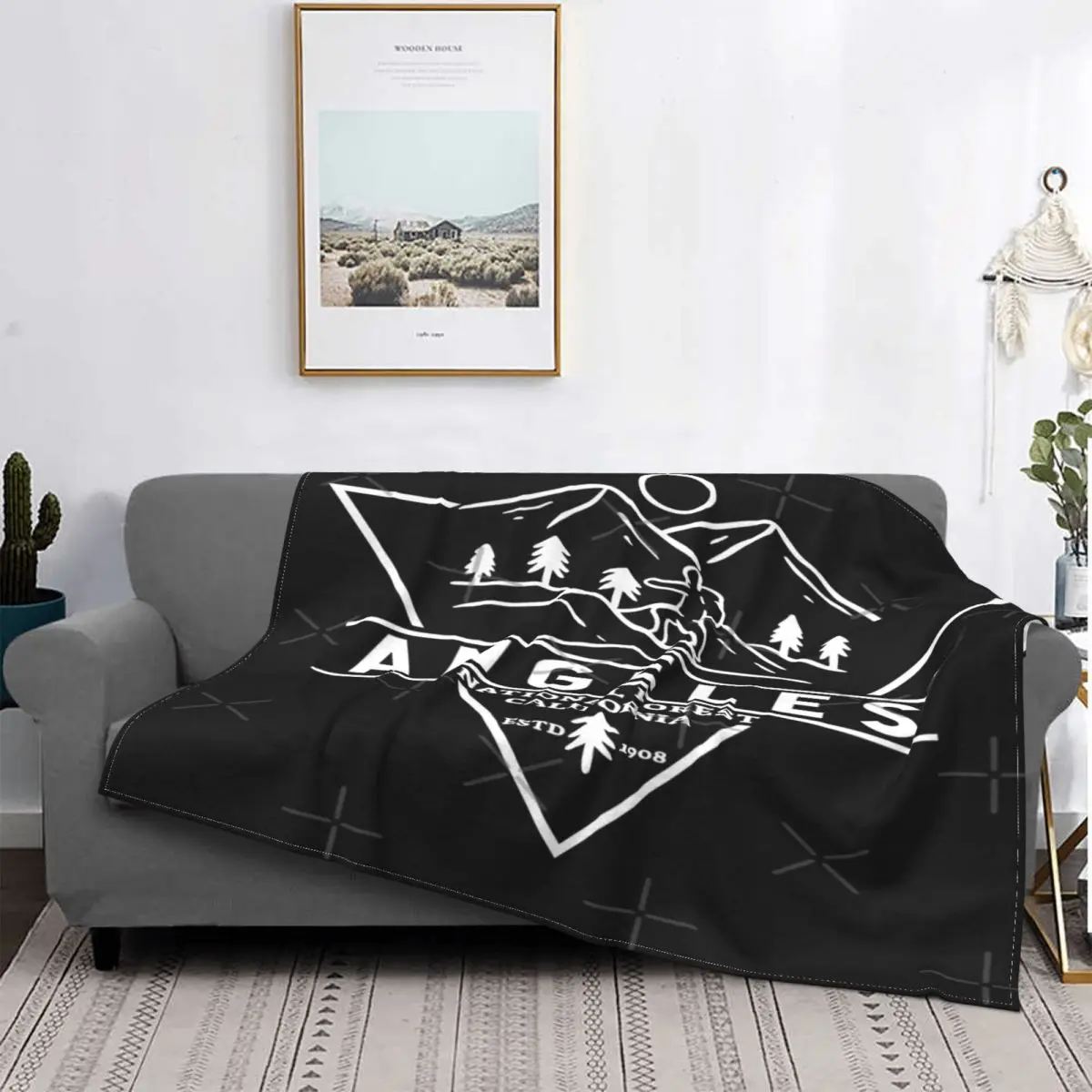 

Manta de cama a cuadros, ropa de cama con capucha, manta ponderada, Bosque National de Los анжелes, California