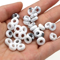 2021 new natural gem abacus shaped white turquoise jade large hole beads diy bracelet necklace earrings jewelry accessories10pcs