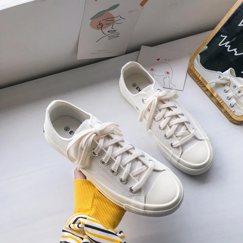 

Classical Retro Women's Small White Canvas 2021 VIVAIA Summer New Korean Harajuku Breathable Sneakers Tide White Canvas Shoes