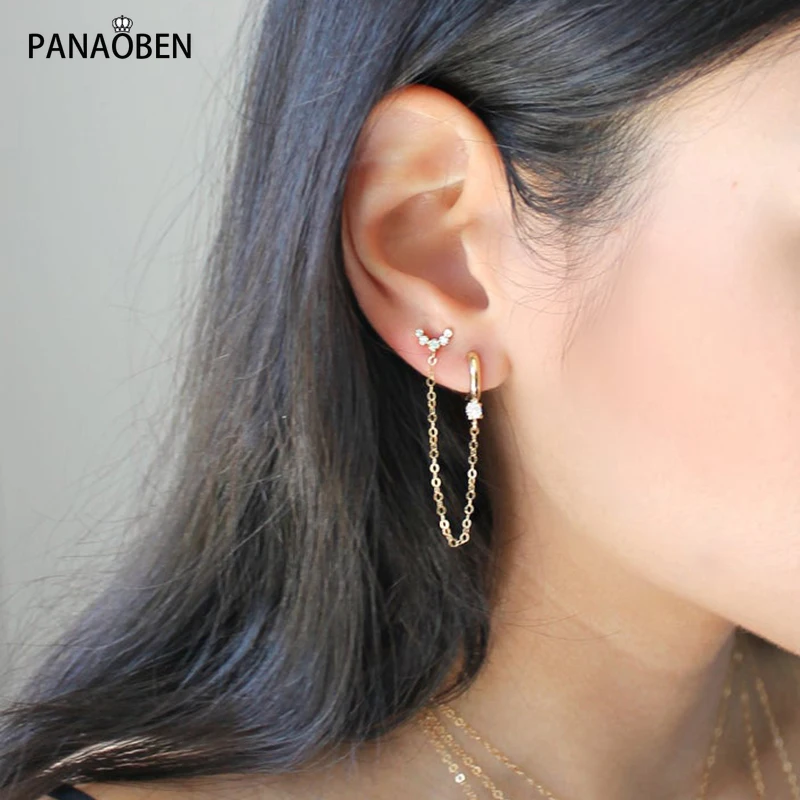 

Серьги-гвоздики женские из серебра 925 пробы с цирконом