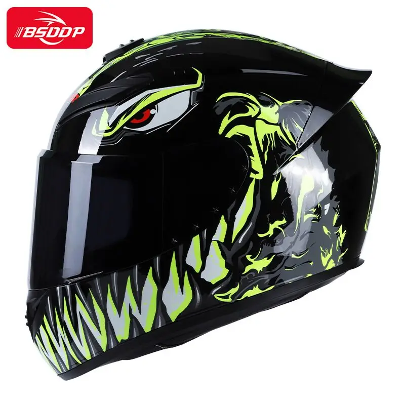 

2021 Motorcycle Helmet With Dual Lens Full Face Motorbike Helmet Safety For Adults Double Visors Dirt Bike Helmets for adults