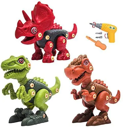 

Dinosaur Building Take Apart Toy With Electric Drill Screwdriver T-rex Tyrannosaurus Triceratops Raptor Dinosaur Toys Gift