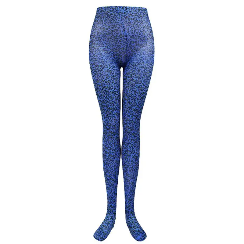 Royal Blue Колготки с леопардовым принтом на Хэллоуин для женщин и девочек; яркие цветные колготки с высокой талией; колготки для костюмированной вечеринки - Цвет: Royal Blue