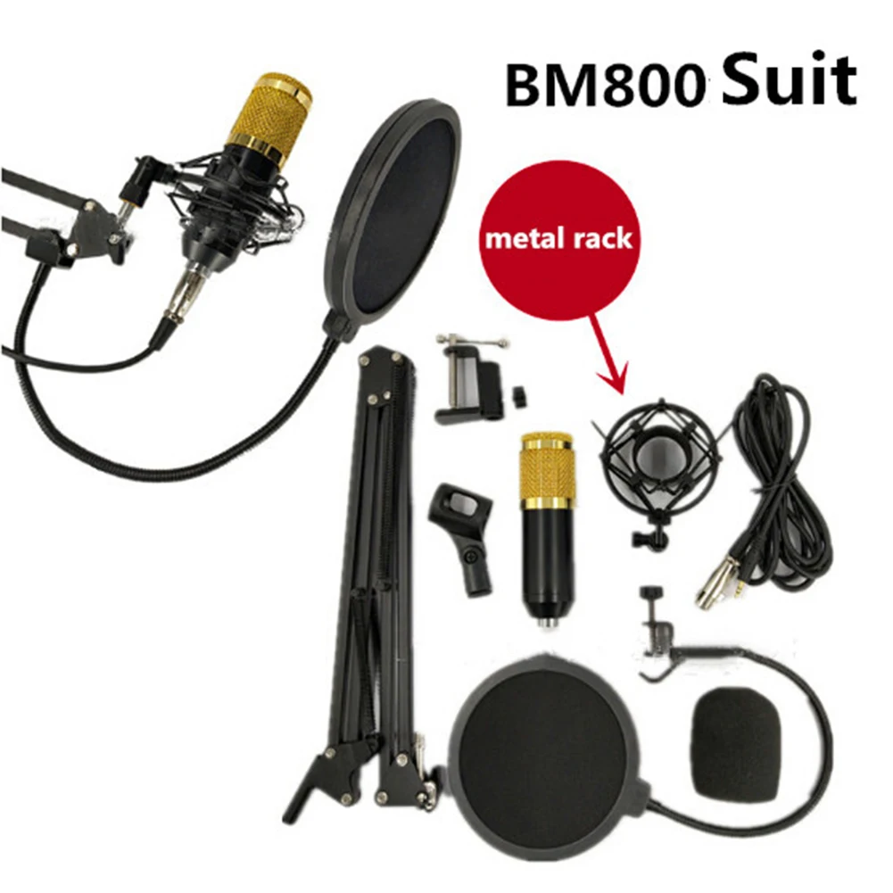 Компьютер пение проводной конденсаторный микрофон набор записи вокала голоса