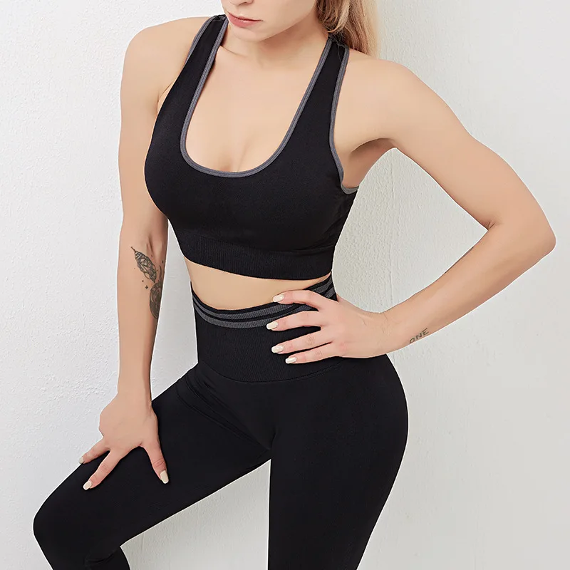 

Antibom New Arrivals Seamless Shockproof Women Sports Bra Push Up Gym Running Workout Crop Tank Top Elastic Band