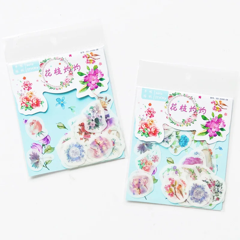 

40pcs /Bag Blooming Flowers Garden Decorative Diary Notebook Album Stickers Decoration