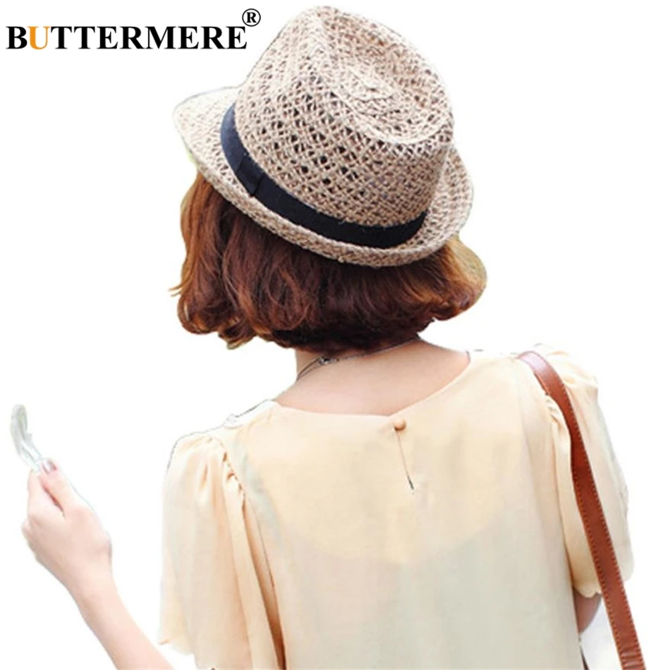 Соломенная шляпа BUTTERMERE Женская Солнцезащитная шапка женская льняная Панама в