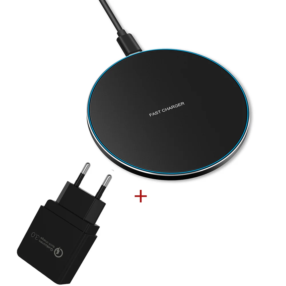 Black EU Plug 15 Вт QI Беспроводная зарядная площадка быстрое зарядное устройство для Iphone 11 Pro MAX XS MAX 8 Plus XR X samsung S10 S9 huawei P30 Pro зарядная станция - Тип штекера: Black EU Plug