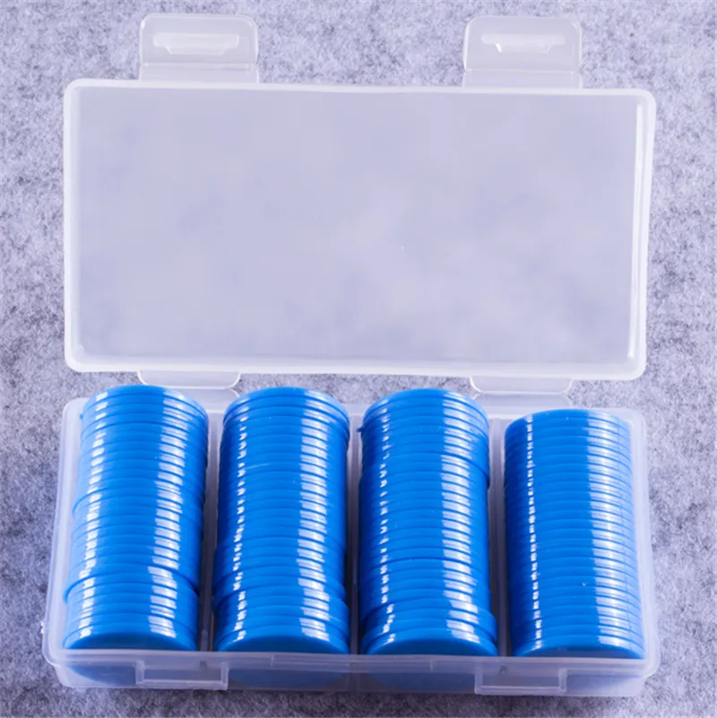 

100Pcs 25mm Plastic Poker Chips Bingo Markers for Fun Family Club Carnival Bingo Board Game Supplies 9 Colors With Plastic Box