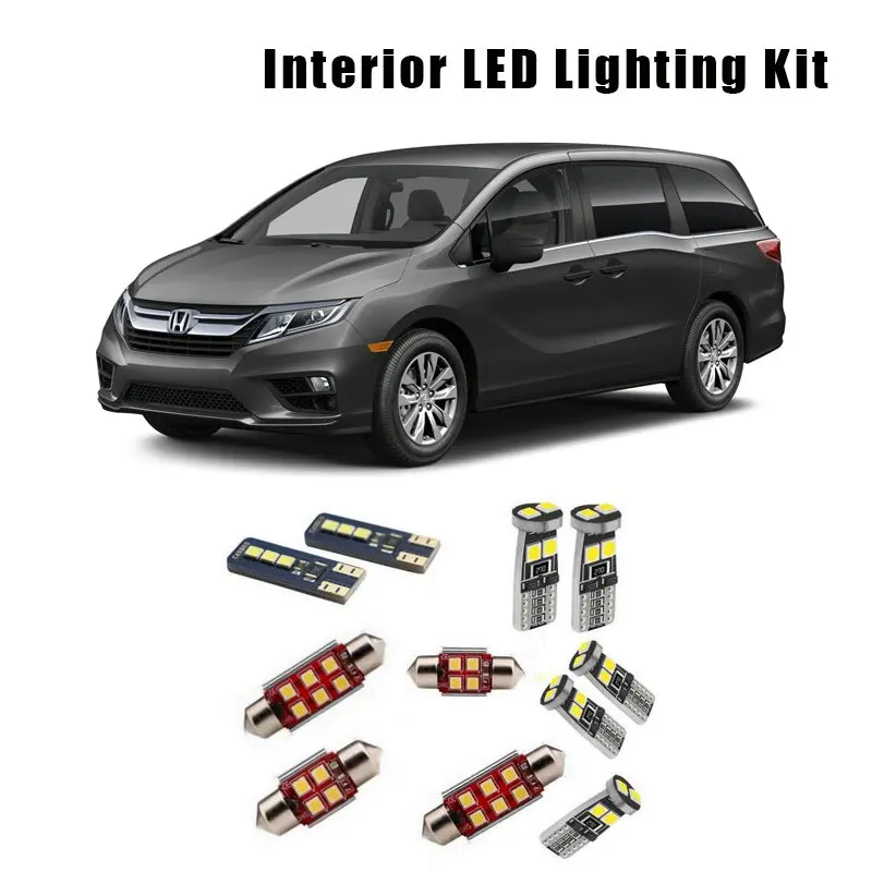 

For Honda Odyssey 2005 2006 2007 2008 2009 2010 15pcs White LED Interior Light Map Dome Bulbs Kit Fit Door Cargo License Lamp