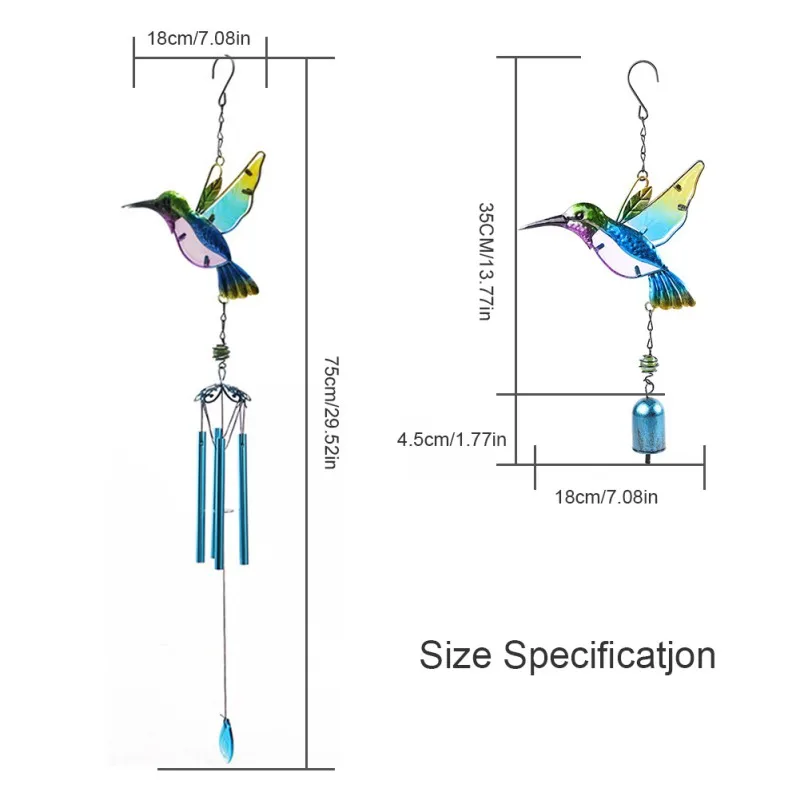 

Painted Wrought Iron Wind Chimes Creative Hanging Ornaments Handmade Family Party Decoration Birthday Gifts