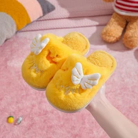 2021 new girls cotton slippers indoor cartoon cute home household baby cotton shoes princess hairy shoes toddler girls shoes