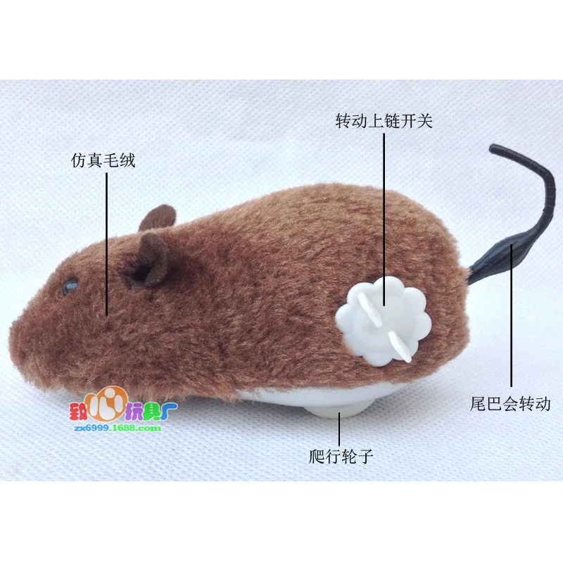 

Children's Cute Simulation Mouse Xinqite Funny Wind-up Spring Plush Whole Animal Stall Fancy Toy