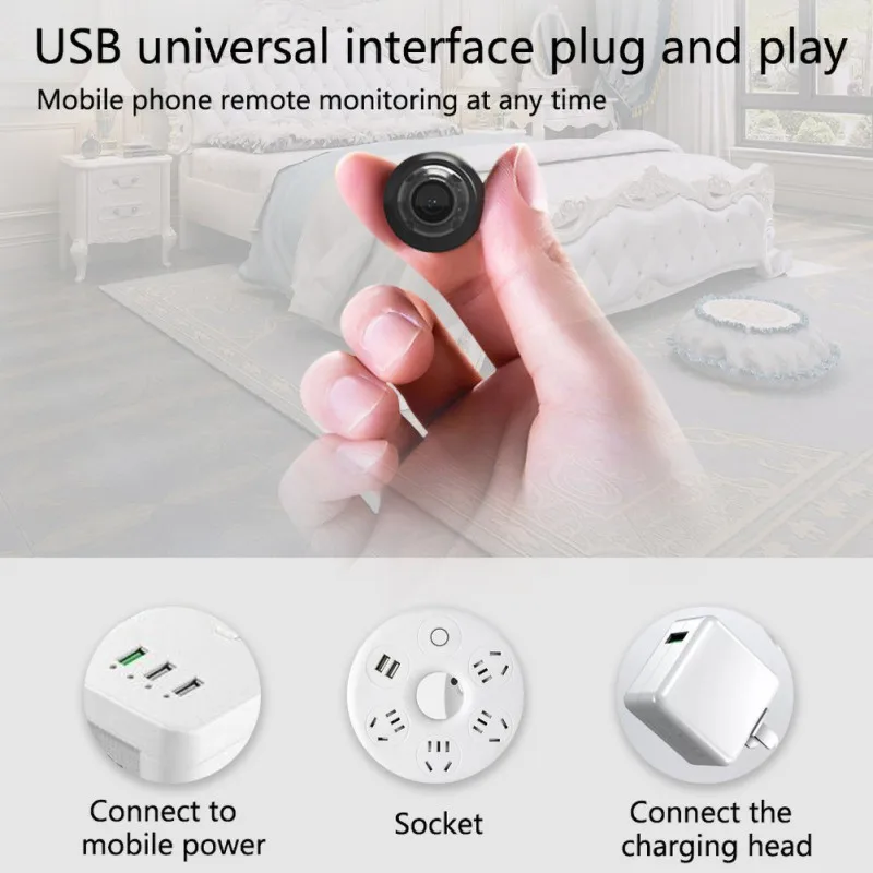 

1080P HD IP SamallCamera Wireless Wifi Security Camera Remote Monitoring Camera Night Visual Motion Detection Camera B