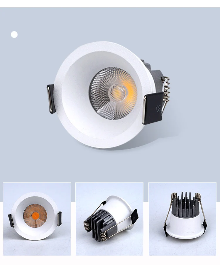 

LED Recessed Dimmable Downlights COB 5W 3W Anti glare COB LED Ceiling Spot Lights AC85~265V Background Lighting Home Lamp