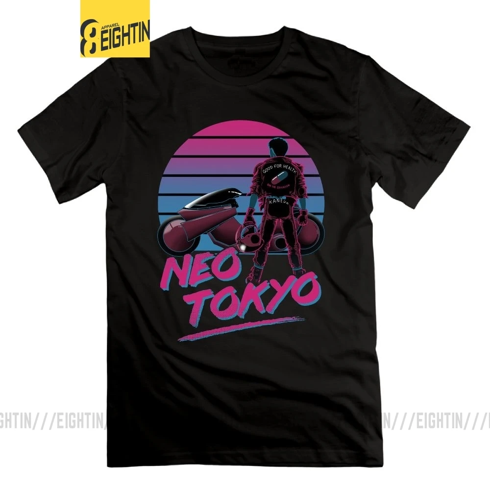 

Eightin Welcome To Neo Tokyo Men T-Shirt Akira Shotaro Kaneda Motorcycle T Shirt Short Sleeve 100% Cotton O Neck Tees Vaporwave