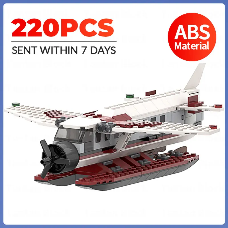 

MOC City Sea Plane Model Building Blocks Cessna Caravan Aircraft Airplane Model Bricks Kids Educational Toys for Children Gifts