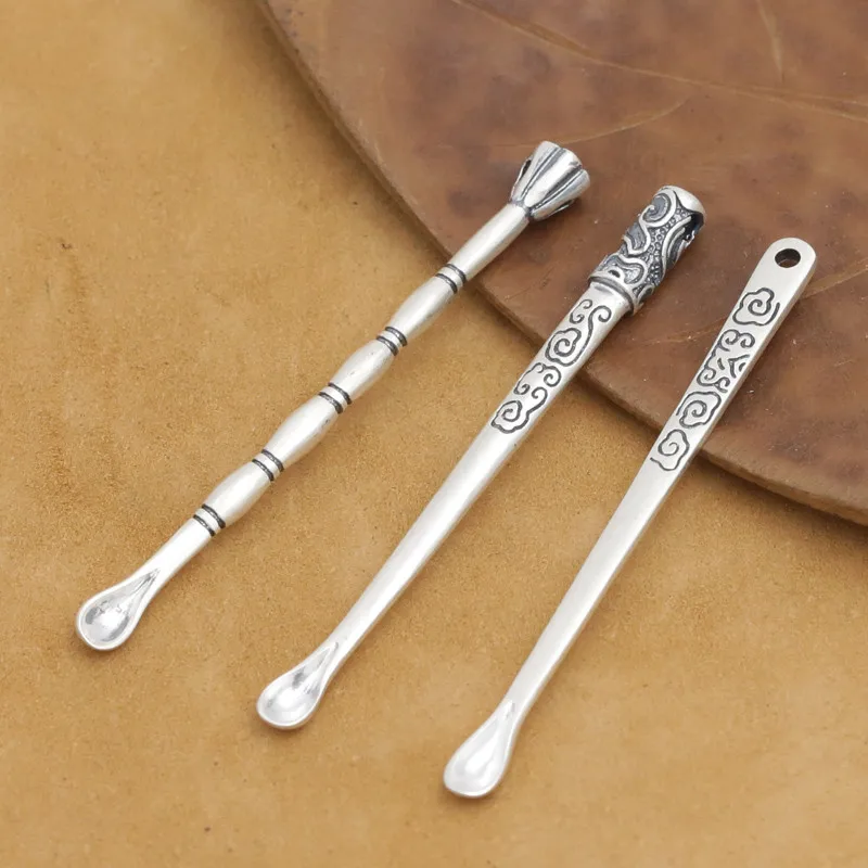 Ушная ложка в этническом стиле из стерлингового серебра 990 пробы инструмент для