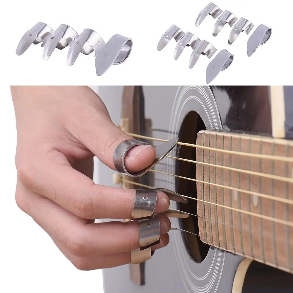 

1 Thumb with 3 Finger Metal Nail Picks Open Design Finger Guitar Pick for Banjo-Ukulele Guitar or Acoustic Electric Guitar Bass