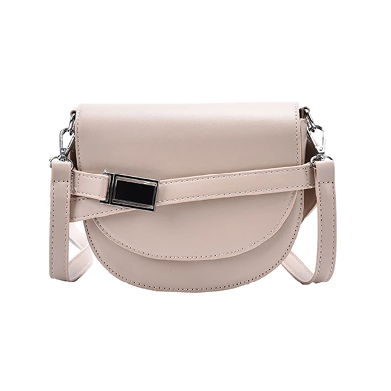 

Fashion Saddle Crossbody Bag Designer Luxury Shoulder Bag for Solid Color Pu Leather Messenger Bag Chic Lady Mini Purse 2021