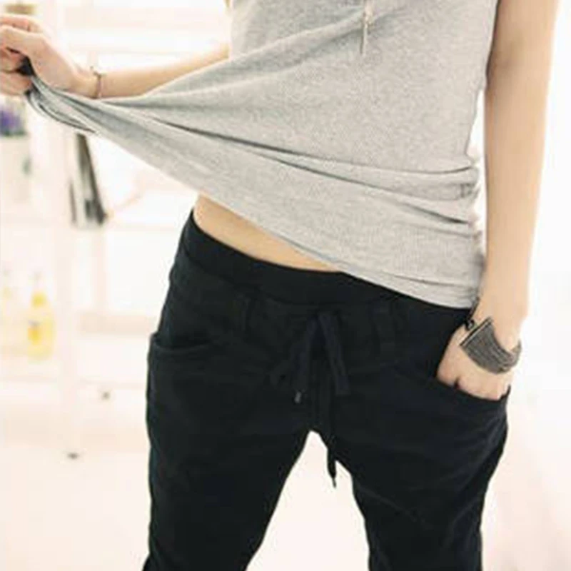 

Fashion Corea women\\\\\\'s Pockets Skinny Pencil Pants harem trousers elegance pants Pockets solid pantsS