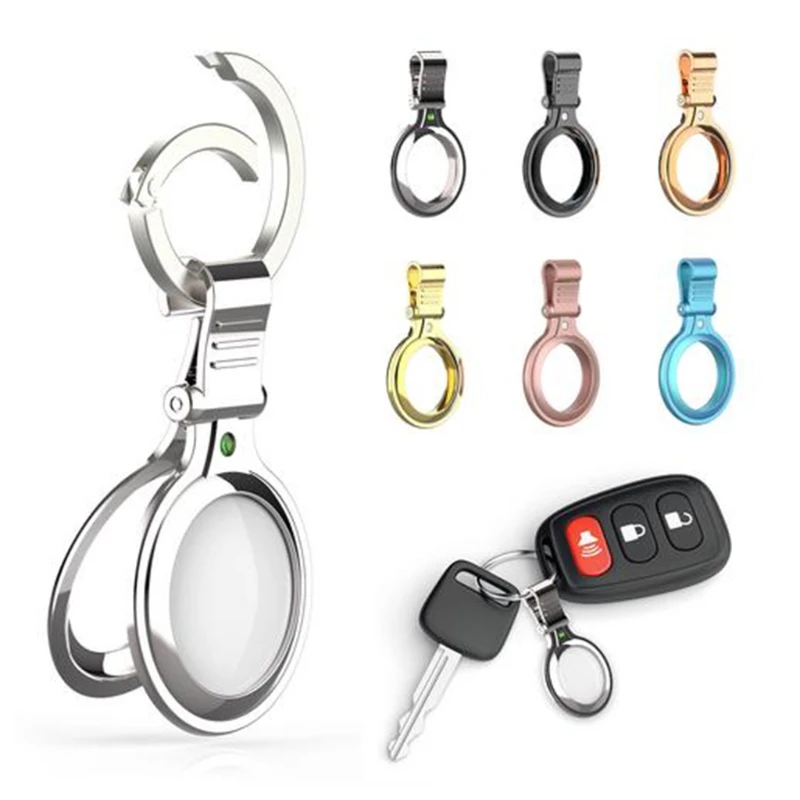 

K3NB Durable Metal Case Ultra-Thin Skin Sleeve with Hook for AirTags Tracker