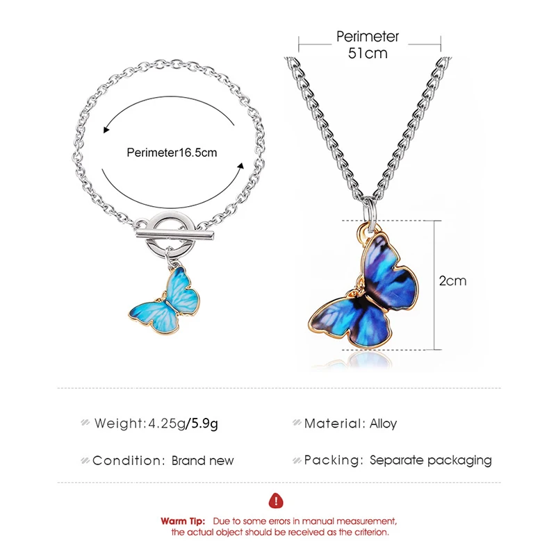 Корейское милое ожерелье с бабочкой для женщин золотистого цвета длинная