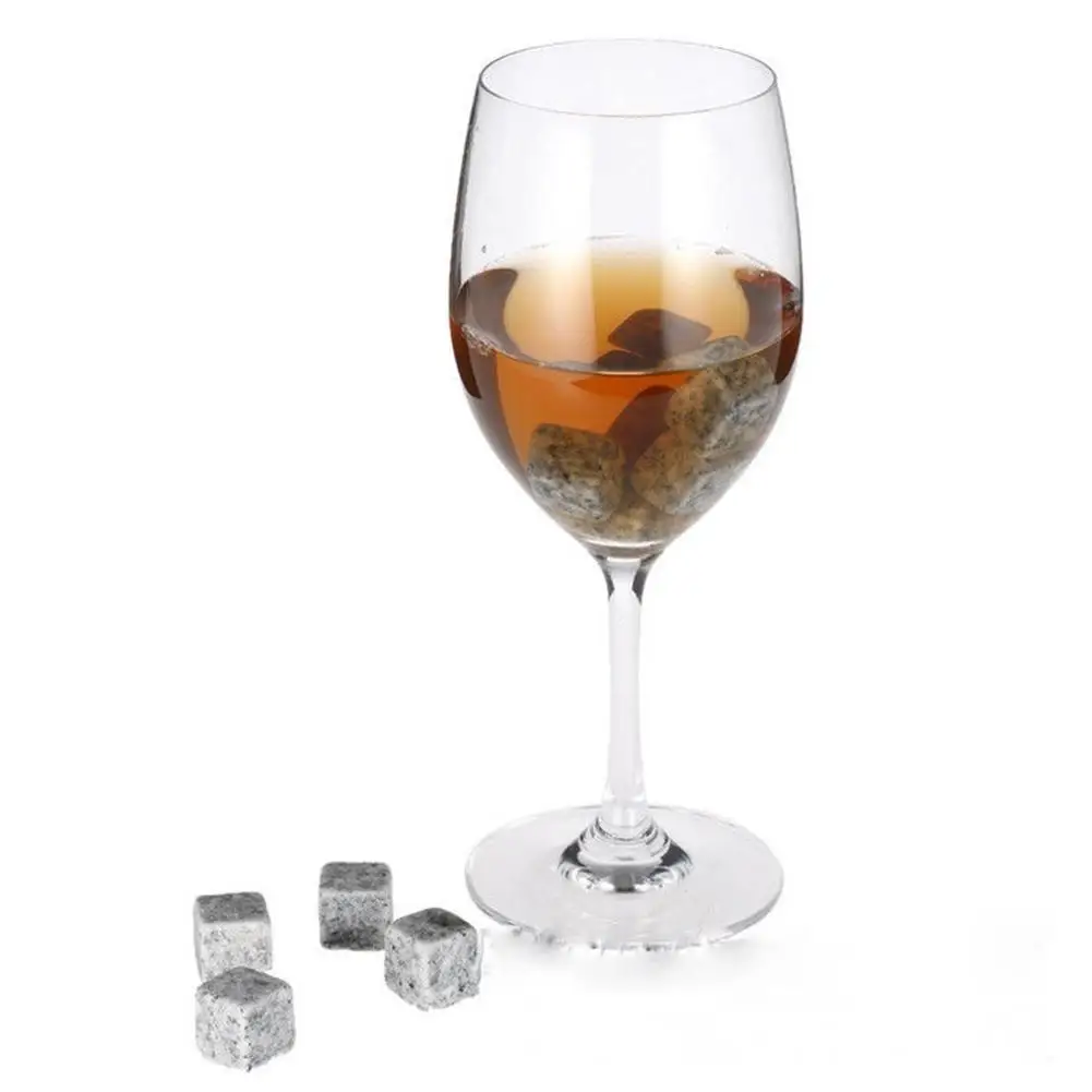 

6/9Pcs Reusable Wine Drinks Cooler Beverage Ice Cube Chilling Stone Rock Barware Tool Whiskey Stone Beer Cooler Supplies
