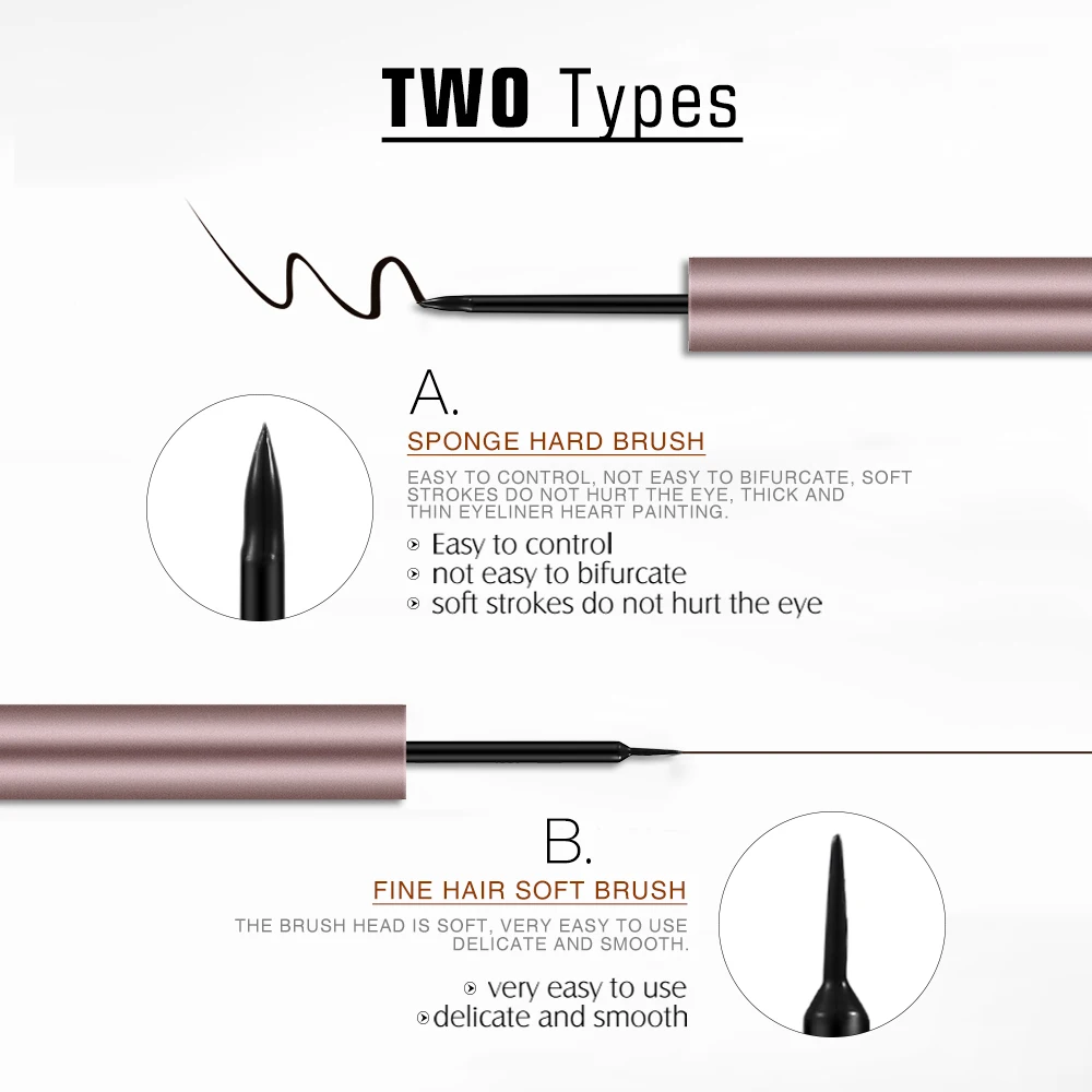 O.TWO.O Black Liquid Eyeliner Pencil Super Waterproof Long-lasting Smudge proof Quick Dry Natural Pen Makeup Eyes - купить по