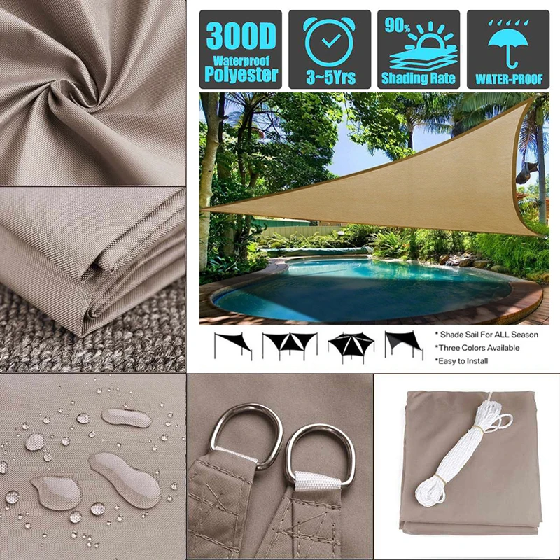 Наружные навесы водонепроницаемый солнцезащитный козырек треугольная Защита от