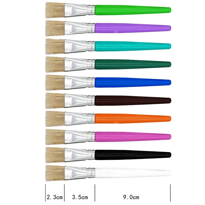 10Pcs Bristle Brush Paint for Children Oil Watercolor Brushes Gouache Drawing Art Tools | Канцтовары для офиса и дома